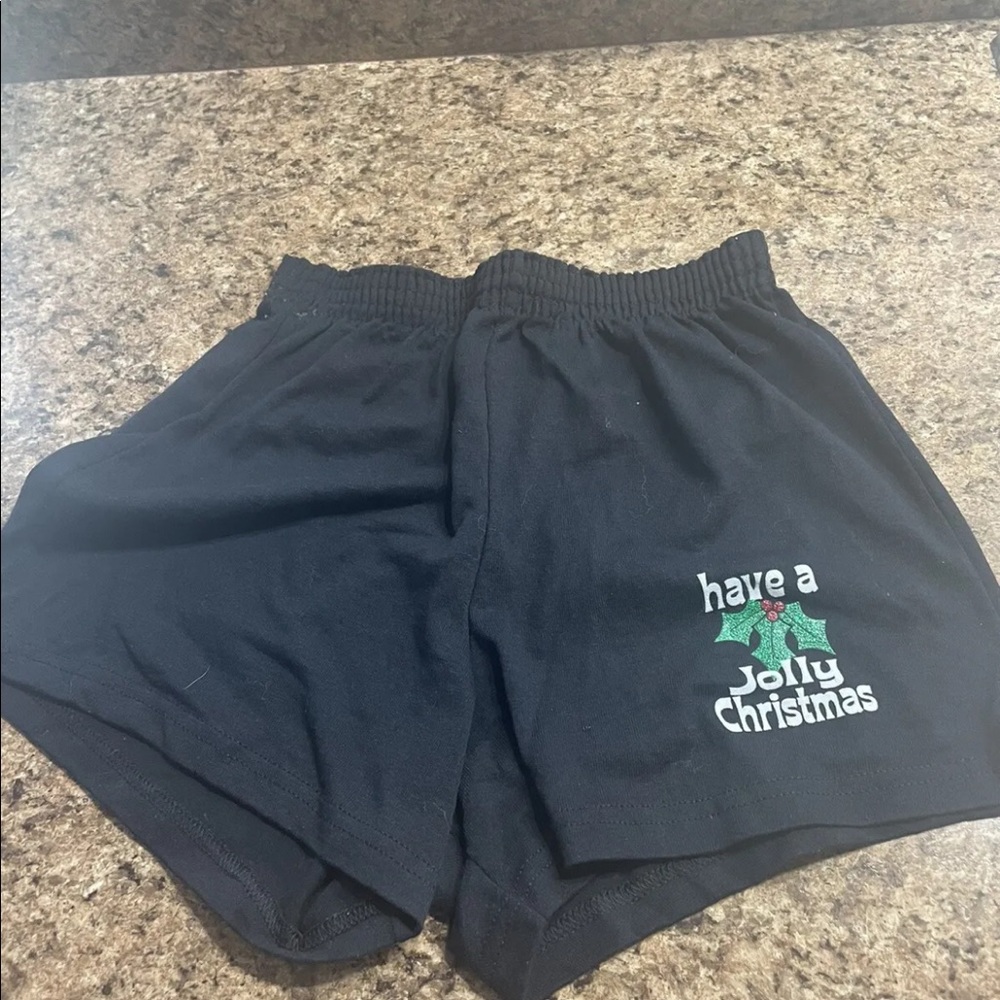 SOFFE Black Christmas Sweat Night Shorts Junior Small
